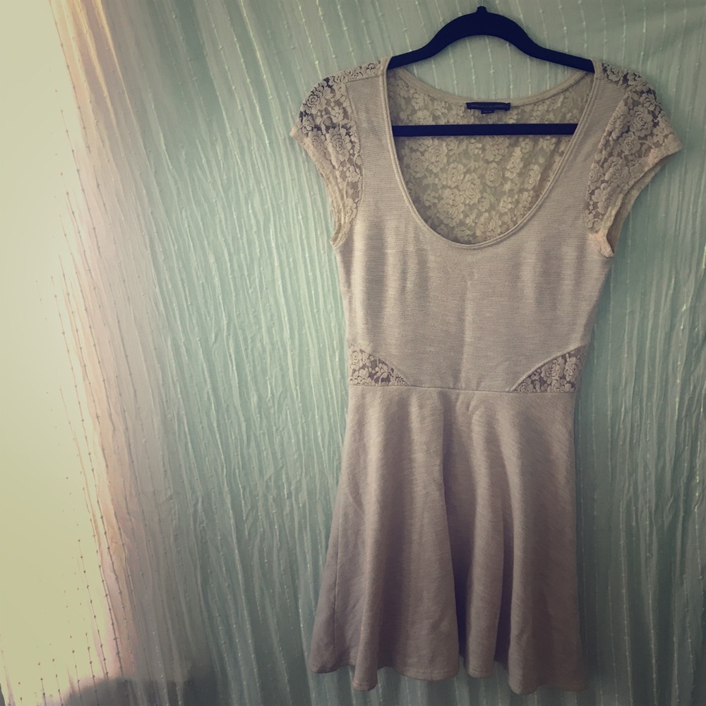 Cream Lace Mini Dress